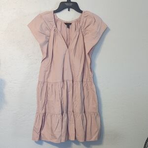 Ann Taylor Pink Flutter Sleeve Mini Dress